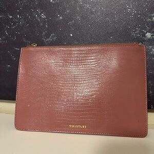 Whistles Pale Pink Leather Wristlet
